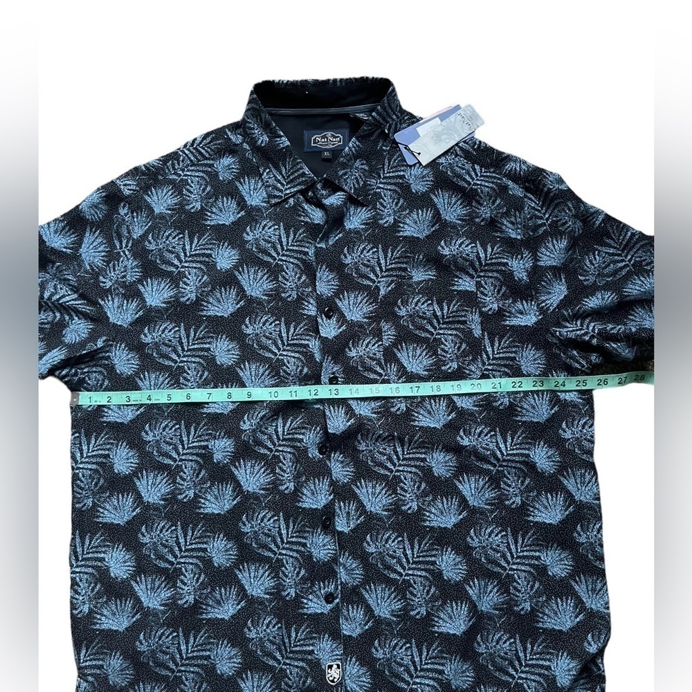 NWT Nat Nast Navy Silk Blend Shirt XL - Picture 6 of 8